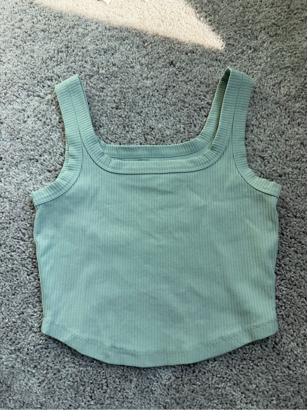 Madewell Ribbed Square-Neck Tank in Mint